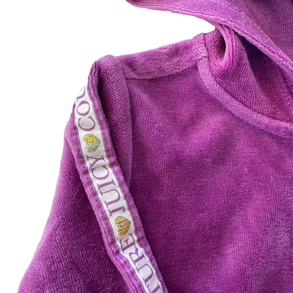 Juicy Couture Velour Y2K Hoodie Track Jacket Girls 2T Purple Gold Kids - Picture 6 of 9